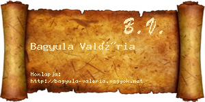 Bagyula Valéria névjegykártya